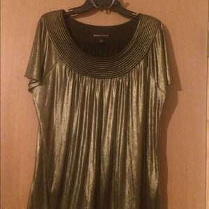 Sz L Dana Buchman bronze colored blouse